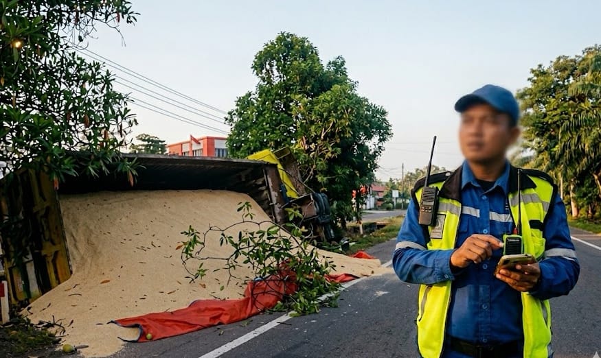 Wartawan Diduga Diintimidasi Saat Liput Laka Truk di Tol Ir. Sutami