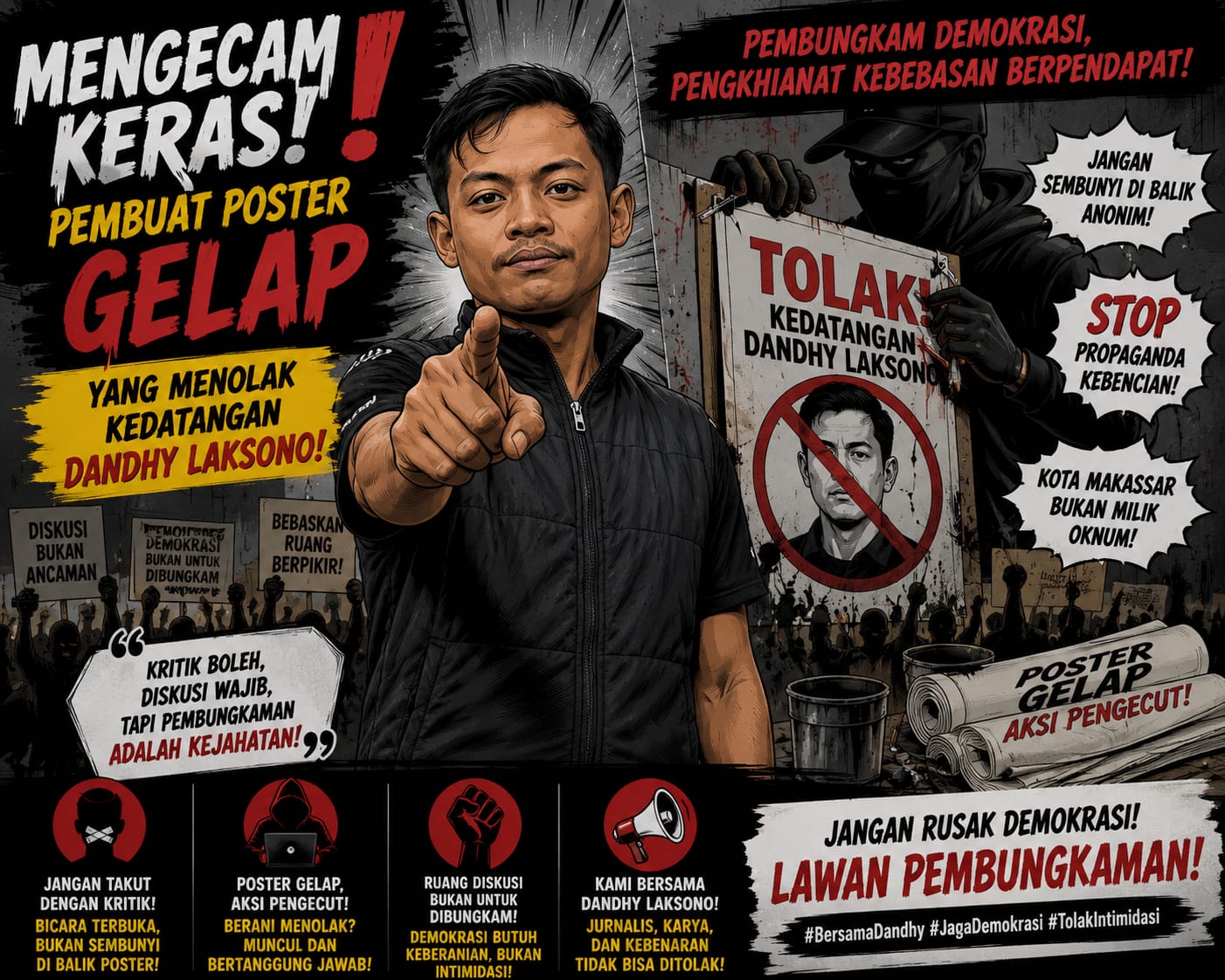Pengecut Demokrasi Bergerak Lewat Poster Gelap : Fajrin Sultan Minta Lawan Kritik Secara Terbuka