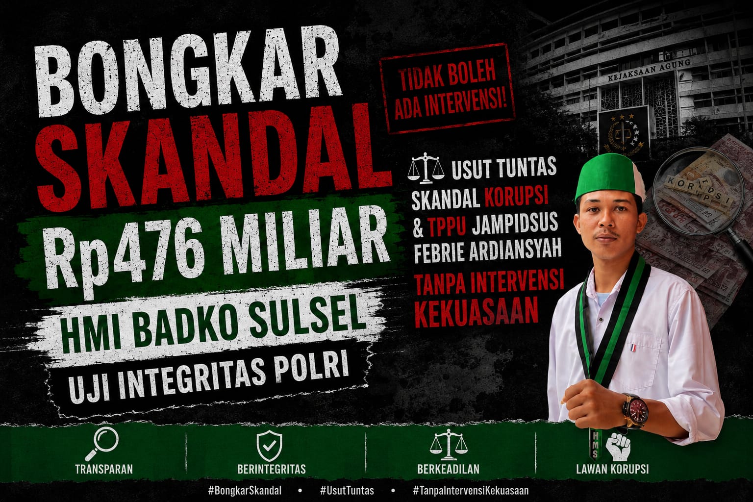 BADKO HMI Sulsel Desak Usut Tuntas Dugaan Korupsi Rp476 Miliar, Tegaskan Tak Boleh Ada Intervensi