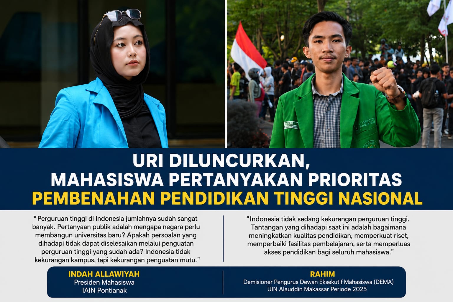 URI Diluncurkan, Mahasiswa Pertanyakan Prioritas Pembenahan Pendidikan Tinggi Nasional
