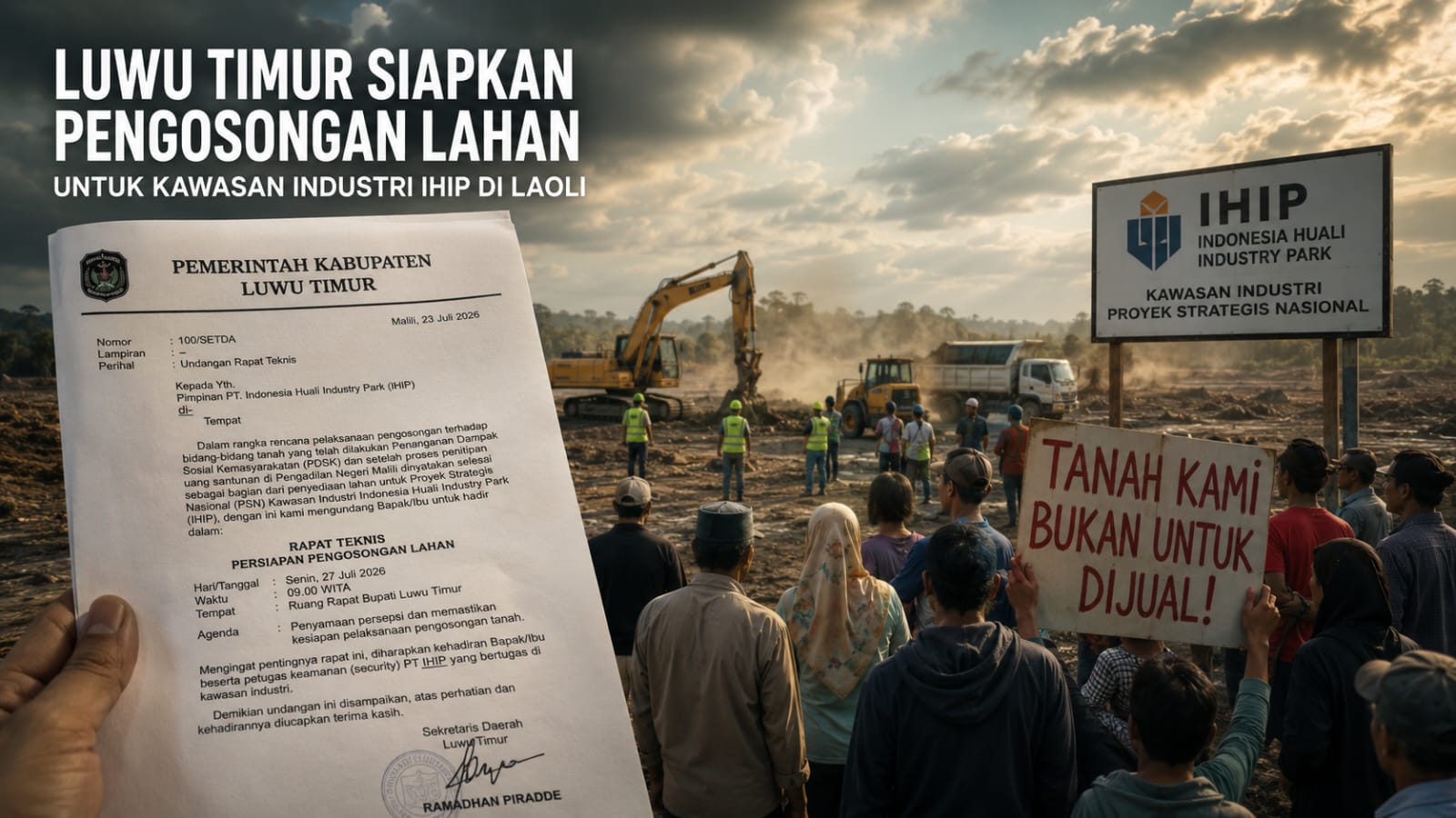 Lagi, Pemkab Luwu Timur Siapkan Pengosongan Lahan untuk Kawasan Industri IHIP di Laoli