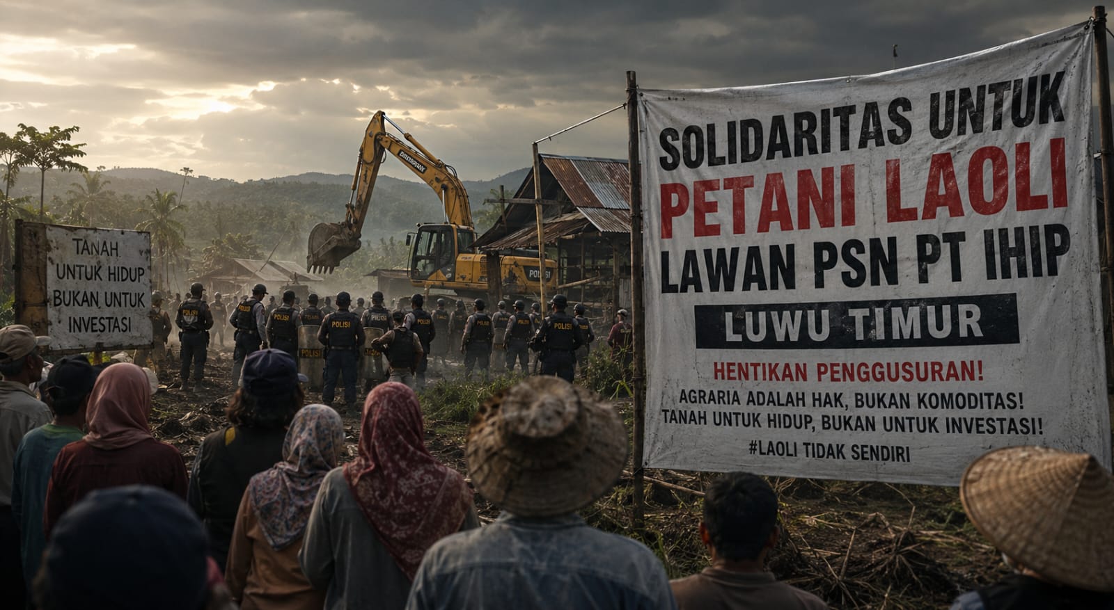 Puluhan Organisasi Sipil Kecam Penggusuran Petani Laoli, Desak Penghentian PSN PT IHIP di Luwu Timur