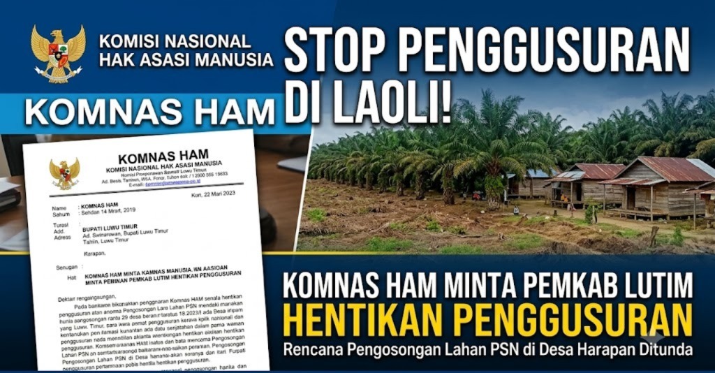 Komnas HAM penggusuran warga Laoli