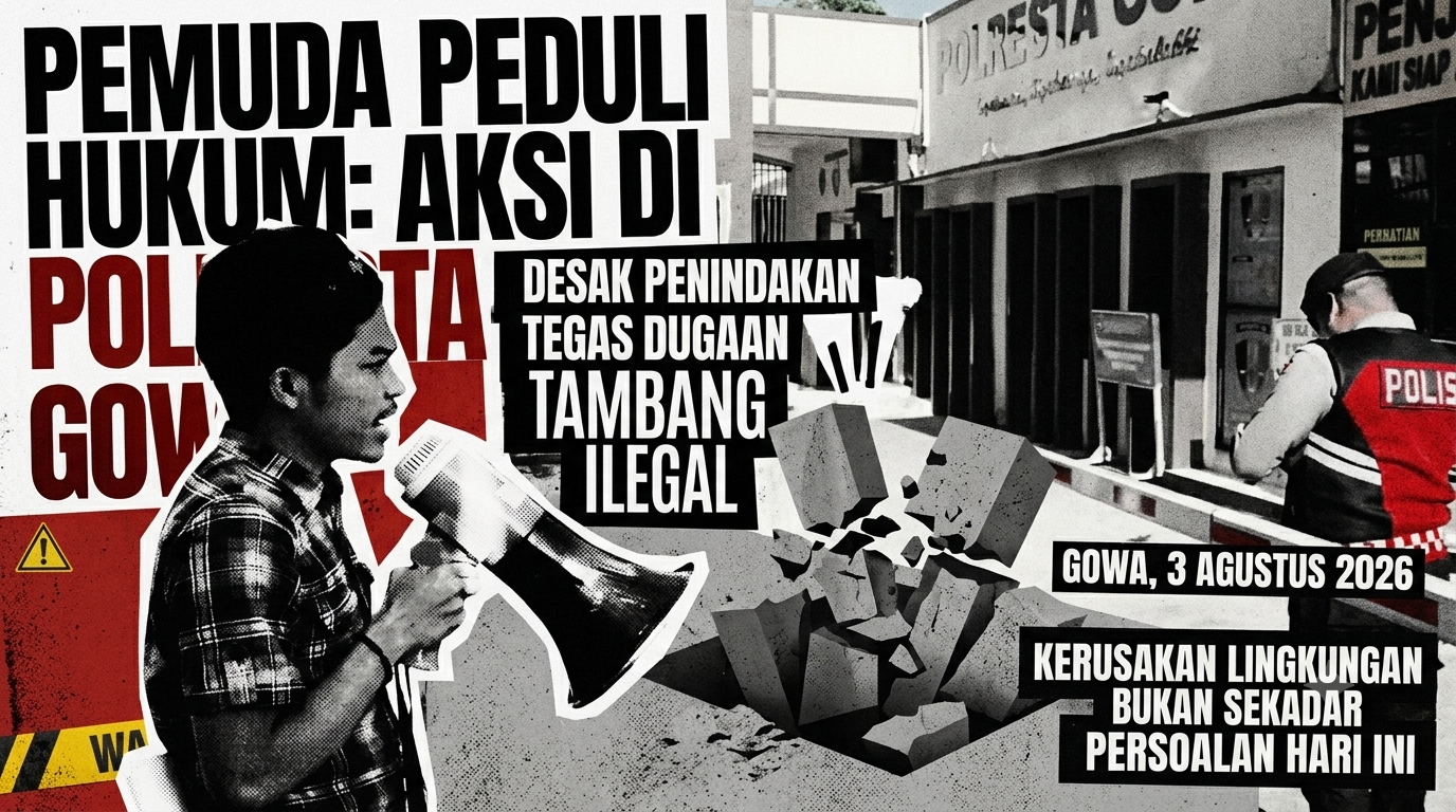 Pemuda Peduli Hukum Gelar Aksi Di Polresta GOWA, Desak Penindakan Tegas Dugaan Tambang Ilegal