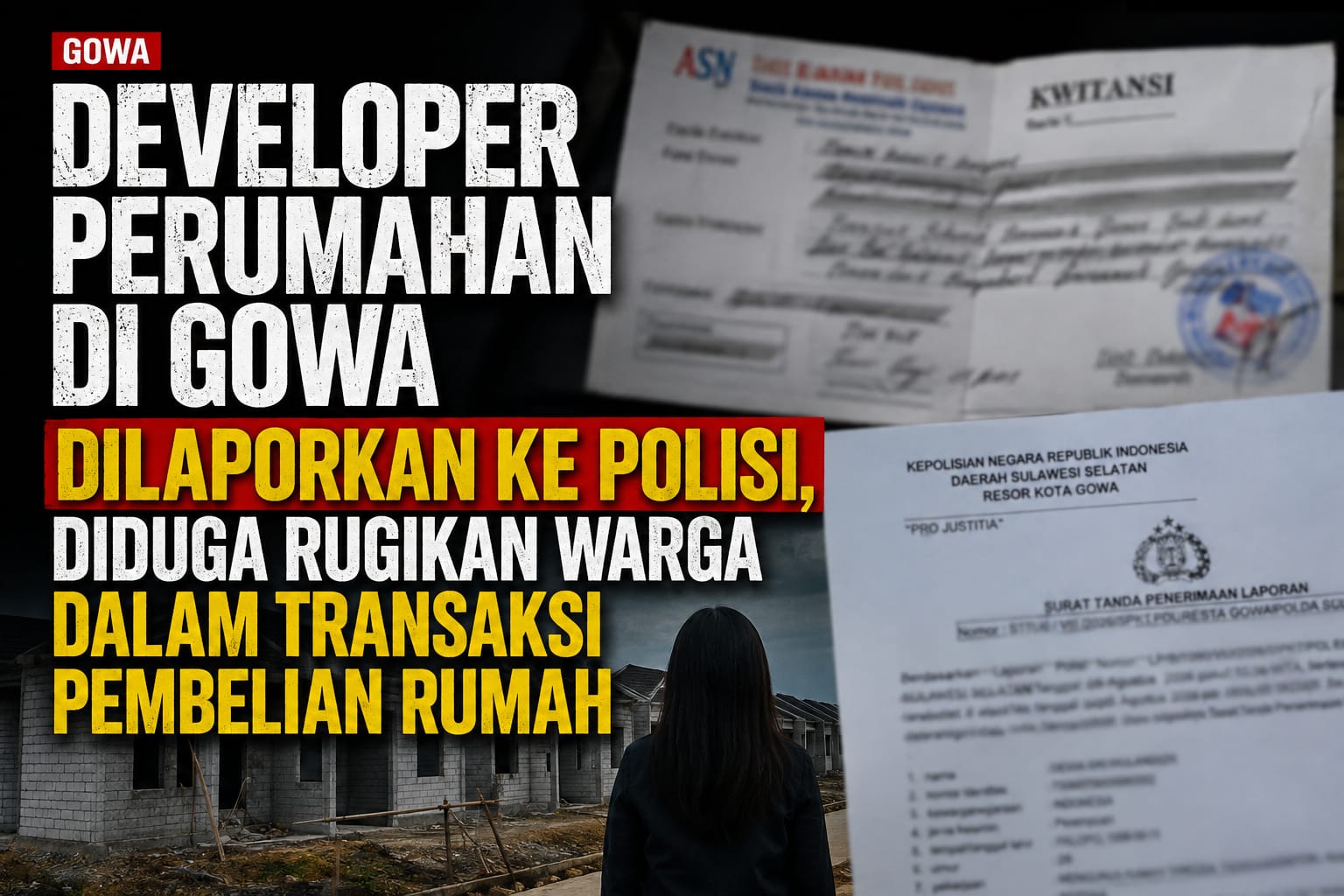 Developer Perumahan di Gowa Dilaporkan ke Polisi, Diduga Rugikan Warga dalam Transaksi Pembelian Rumah