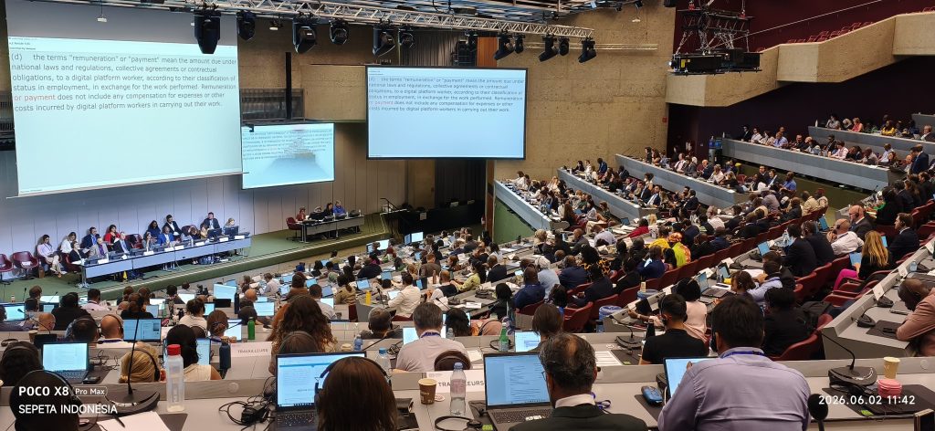 Sidang International Labour Conference (ILC) ke-114 International Labour Organization (ILO) pada Juni 2026. Dok. SEPETA