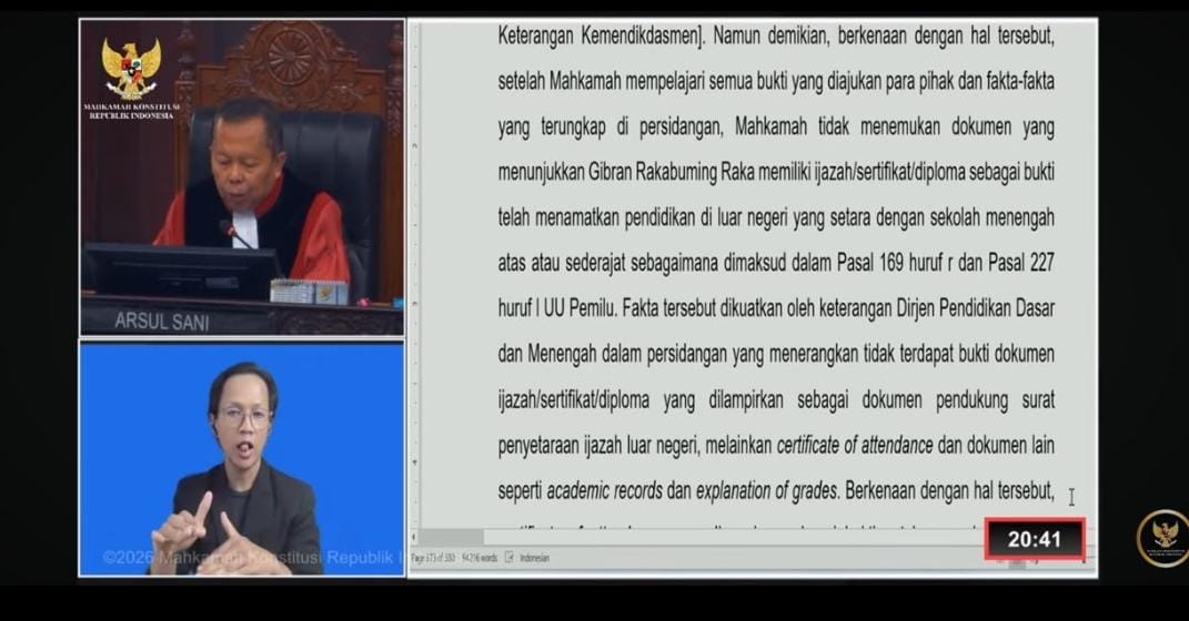 Tok! MK Tak Terima Gugatan Denny Indrayana dkk soal Syarat Pendidikan Gibran