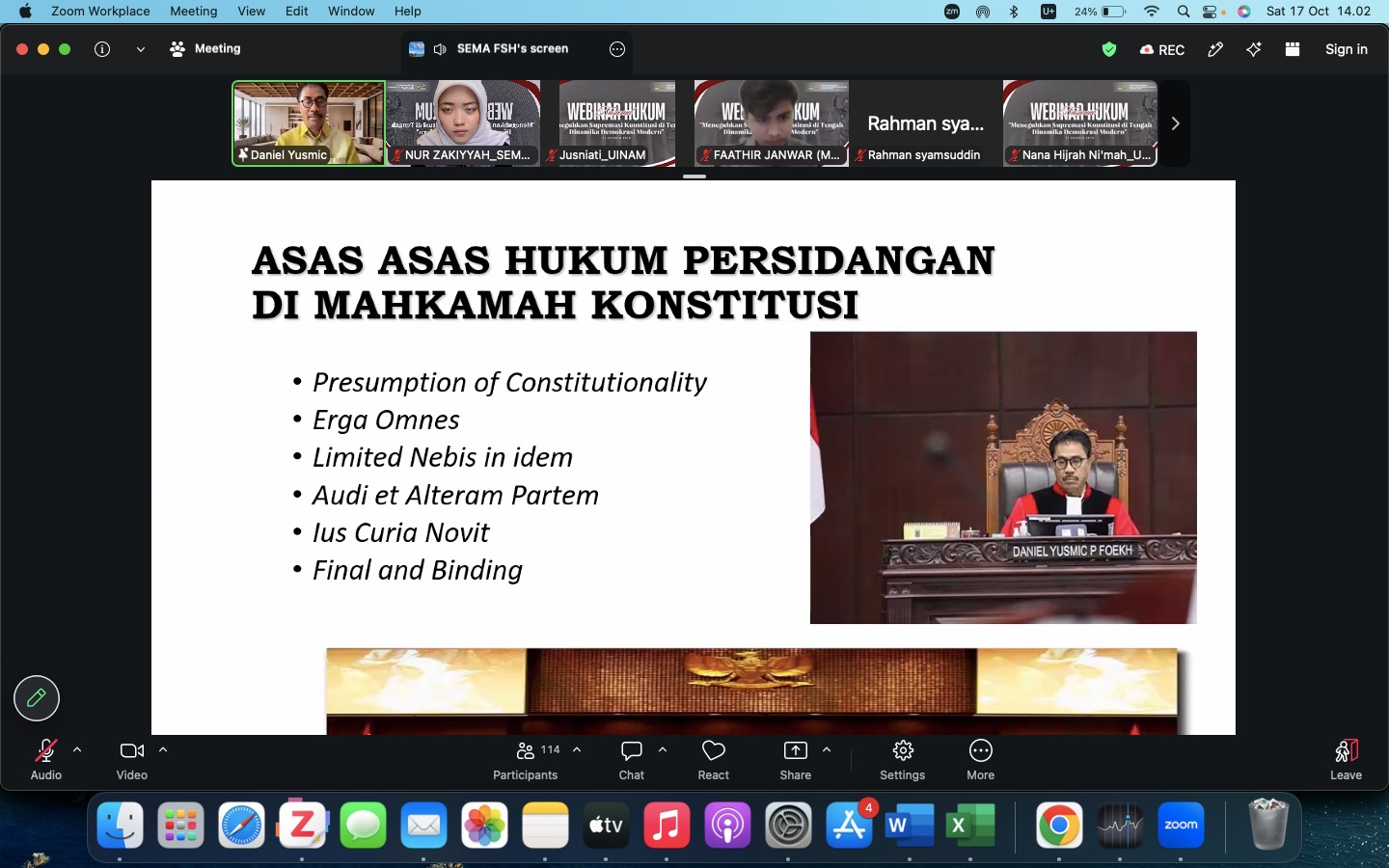 Supremasi Konstitusi Diuji, SEMA FSH UIN Alauddin Hadirkan Hakim MK dalam Webinar Hukum Nasional